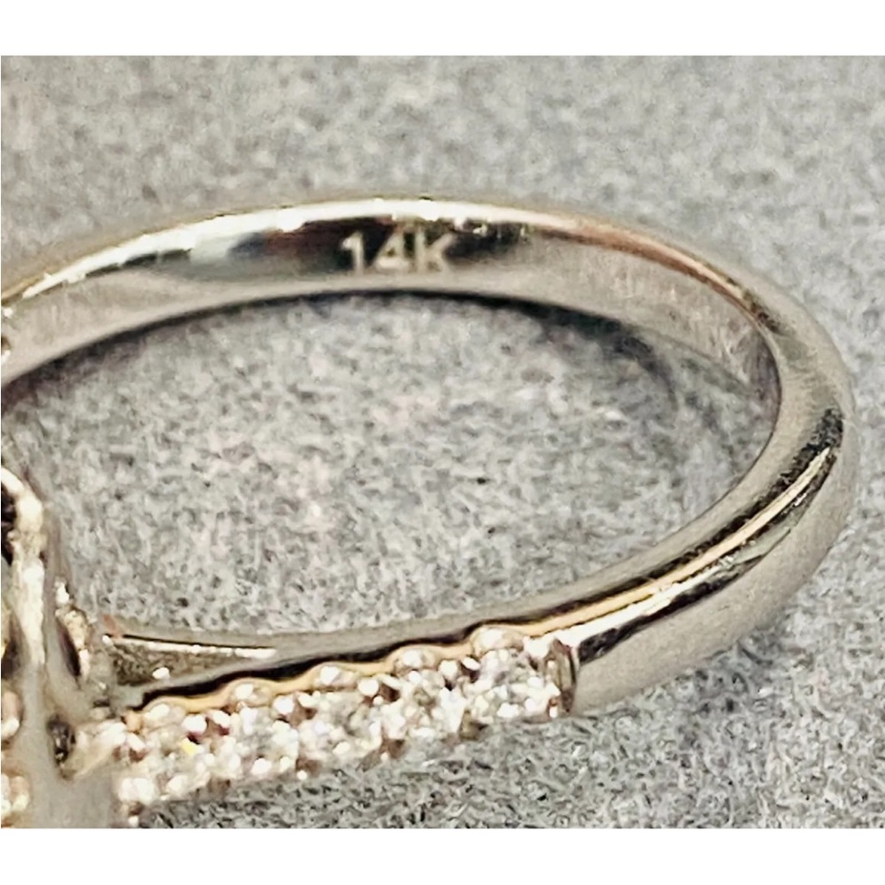 EFFY Deep LONDON BLUE TOPAZ & Bright DIAMOND Halo set in 14k White Gold RING LN - Picture 9 of 11